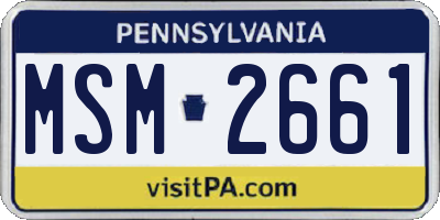 PA license plate MSM2661