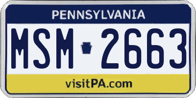 PA license plate MSM2663