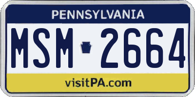 PA license plate MSM2664