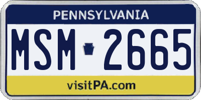 PA license plate MSM2665