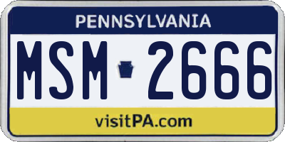 PA license plate MSM2666