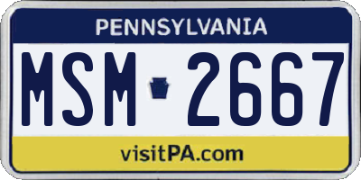 PA license plate MSM2667