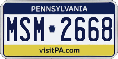 PA license plate MSM2668