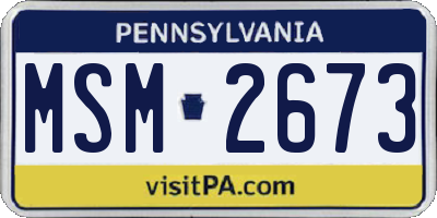 PA license plate MSM2673