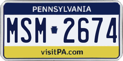 PA license plate MSM2674