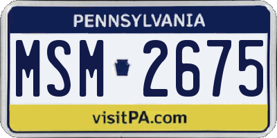 PA license plate MSM2675