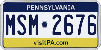 PA license plate MSM2676