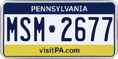 PA license plate MSM2677