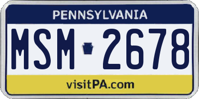 PA license plate MSM2678