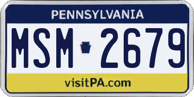 PA license plate MSM2679