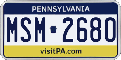 PA license plate MSM2680