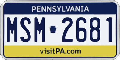 PA license plate MSM2681