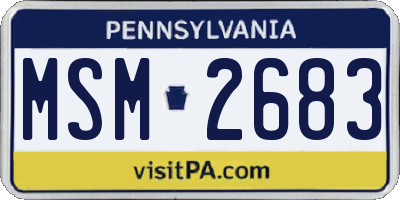 PA license plate MSM2683