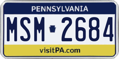 PA license plate MSM2684
