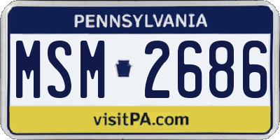 PA license plate MSM2686