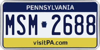 PA license plate MSM2688