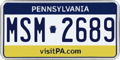 PA license plate MSM2689