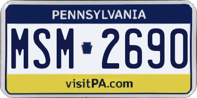 PA license plate MSM2690