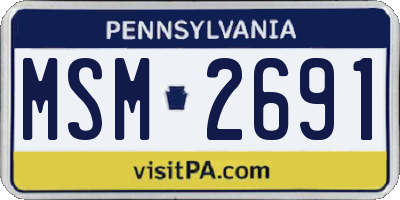 PA license plate MSM2691