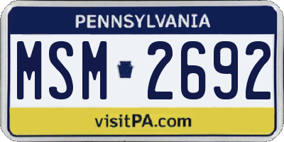 PA license plate MSM2692