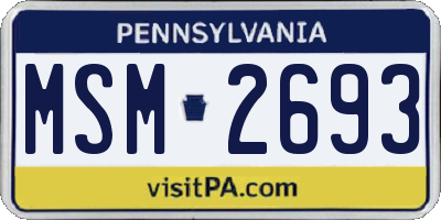PA license plate MSM2693