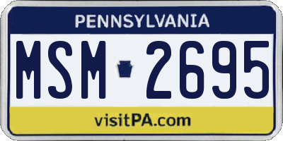 PA license plate MSM2695