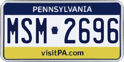 PA license plate MSM2696