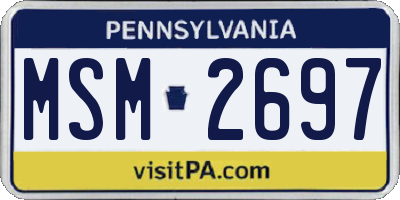 PA license plate MSM2697