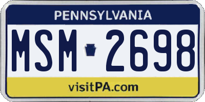 PA license plate MSM2698