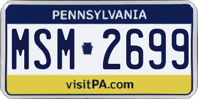 PA license plate MSM2699