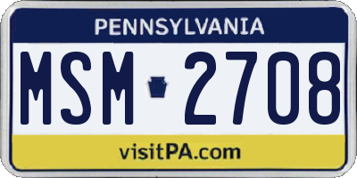 PA license plate MSM2708