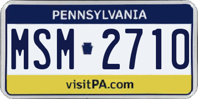 PA license plate MSM2710