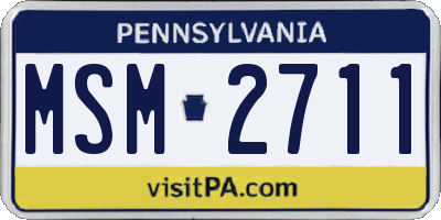 PA license plate MSM2711