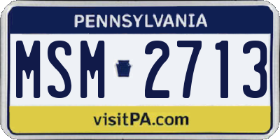 PA license plate MSM2713