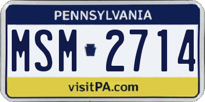 PA license plate MSM2714