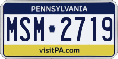 PA license plate MSM2719