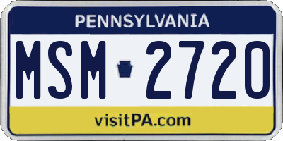 PA license plate MSM2720