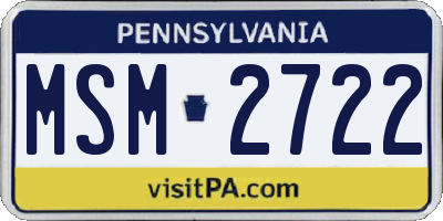 PA license plate MSM2722