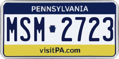 PA license plate MSM2723