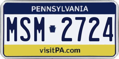 PA license plate MSM2724