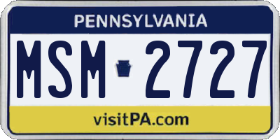 PA license plate MSM2727