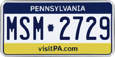 PA license plate MSM2729