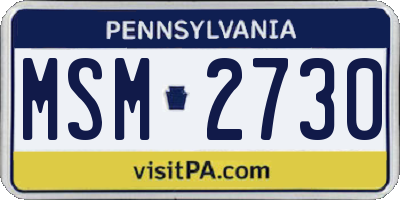 PA license plate MSM2730