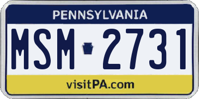 PA license plate MSM2731