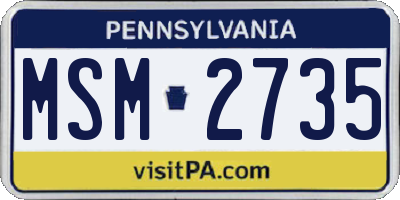 PA license plate MSM2735