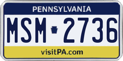 PA license plate MSM2736