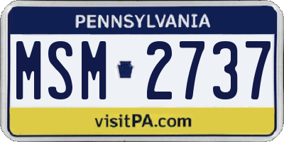 PA license plate MSM2737