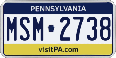 PA license plate MSM2738
