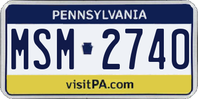 PA license plate MSM2740