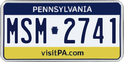 PA license plate MSM2741